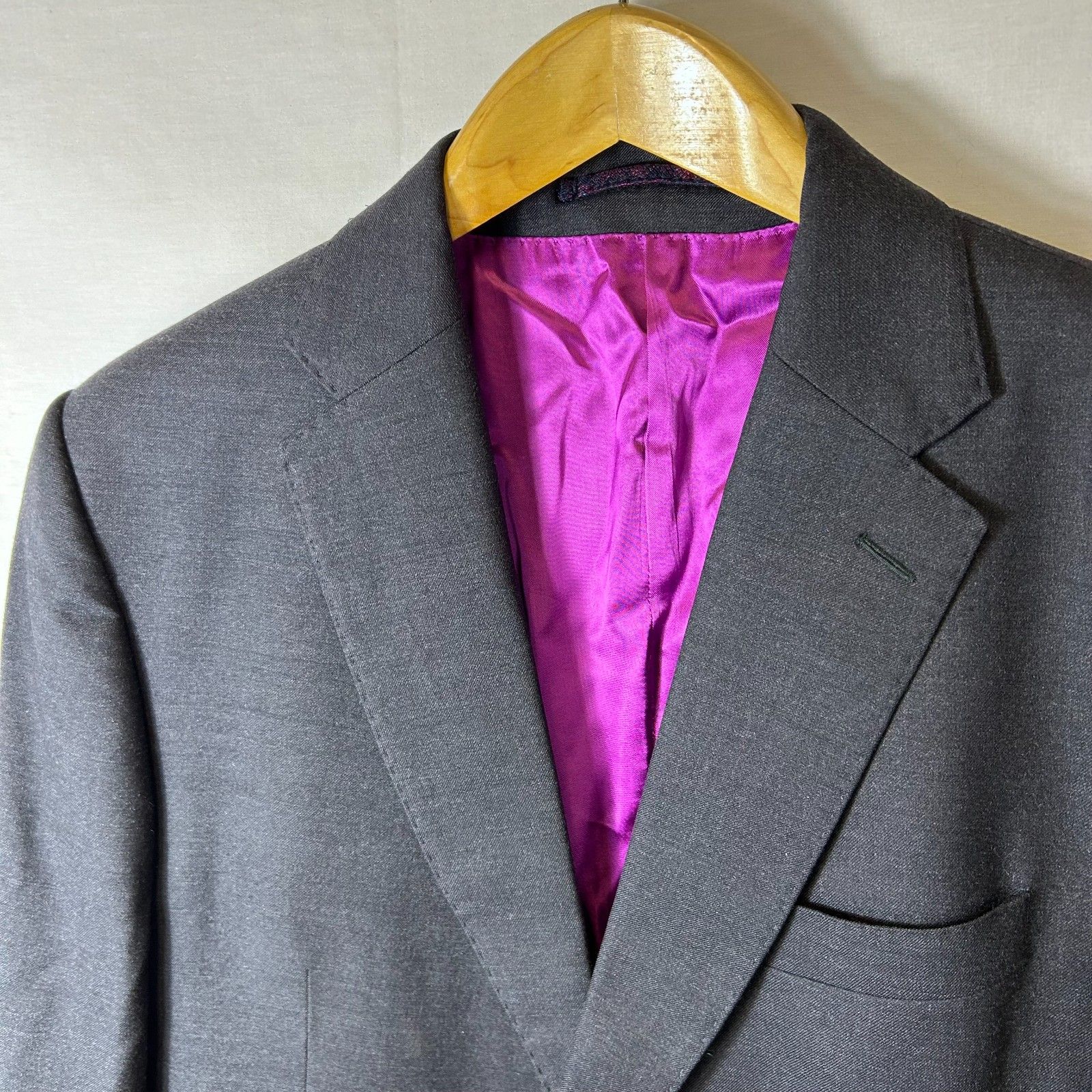 Charles Tyrwhitt Men's Nwot Charcoal Gray Wool Classic Suit Jacket Size 42l — image 4 of 8